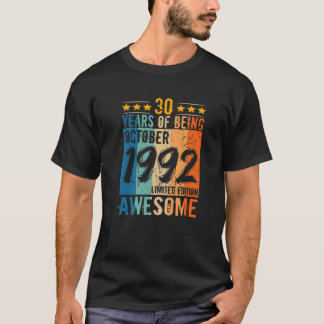 Geboren op 30 oktober 1992 30 jaar t-shirt