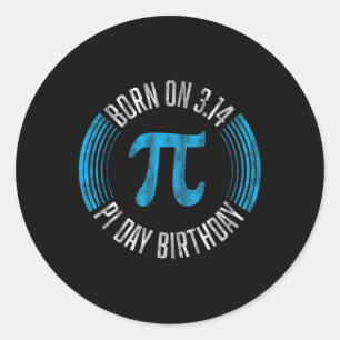 Geboren op 3.14 pi dag 14 maart verjaardag ronde sticker