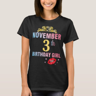 Geboren op 3 november Happy Birthday T-shirt