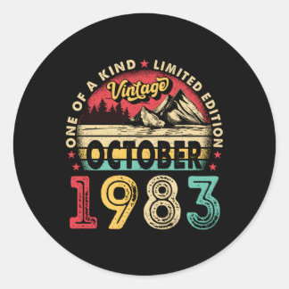 Geboren op 40e werkdag 40 oktober 1983 ronde sticker
