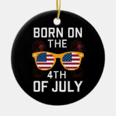 Geboren op 4 juli 2010 Zonnebrillen Verenigde Stat Keramisch Ornament (Voorkant)