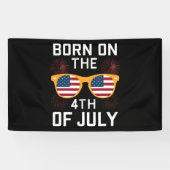 Geboren op 4 juli 2010 Zonnebrillen Verenigde Stat Spandoek (Horizontaal)