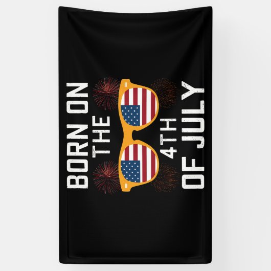 Geboren op 4 juli 2010 Zonnebrillen Verenigde Stat Spandoek (Verticaal)