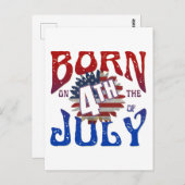 GEBOREN OP 4 JULI BRIEFKAART (Voorkant / Achterkant)