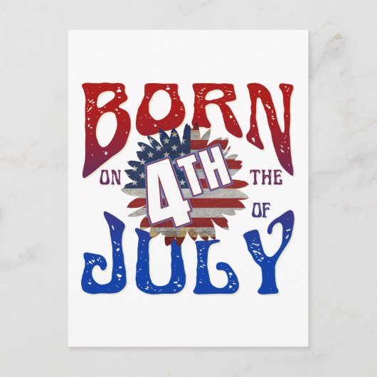 GEBOREN OP 4 JULI BRIEFKAART (Voorkant)