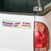 Geboren op 4 juli bumpersticker (Op Truck)