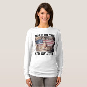 GEBOREN OP 4 JULI CAT T SHIRTS (Voorkant volledig)