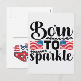 Geboren op 4 juli, een patriottische viering  feestdagenkaart