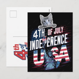 Geboren op 4 juli, een patriottische viering  feestdagenkaart