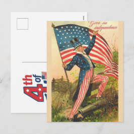Geboren op 4 juli, een patriottische viering  feestdagenkaart