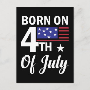 Geboren op 4 juli, een patriottische viering  feestdagenkaart
