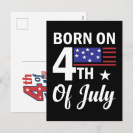 Geboren op 4 juli, een patriottische viering  feestdagenkaart