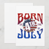 GEBOREN OP 4 JULI FEESTDAGENKAART (Voorkant / Achterkant)