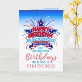 Geboren op 4 juli Happy Birthday Kaart (Gele Bloem)