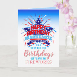 Geboren op 4 juli Happy Birthday Kaart