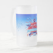 Geboren op 4 juli Happy Birthday Matglas Bierpul (Voorkant links)