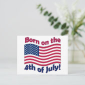 Geboren op 4 juli Hoogwaardige Briefkaarten (Staand voorkant)