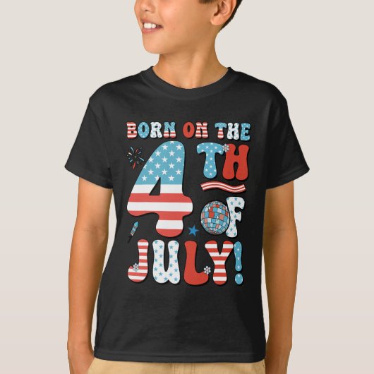 Geboren op 4 juli jl. t-shirt (Voorkant)