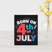Geboren op 4 juli kaart (Gele Bloem)