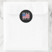 Geboren op 4 juli Onafhankelijkheidsdag Ronde Sticker (Tas)