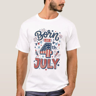 Geboren op 4 juli Patriottisch Kinderen T-shirt On