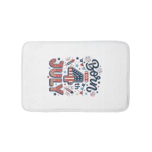 Geboren op 4 juli Patriottisch Kinderen T-shirt on Badmat