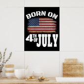 GEBOREN OP 4 JULI POSTER (Keuken)