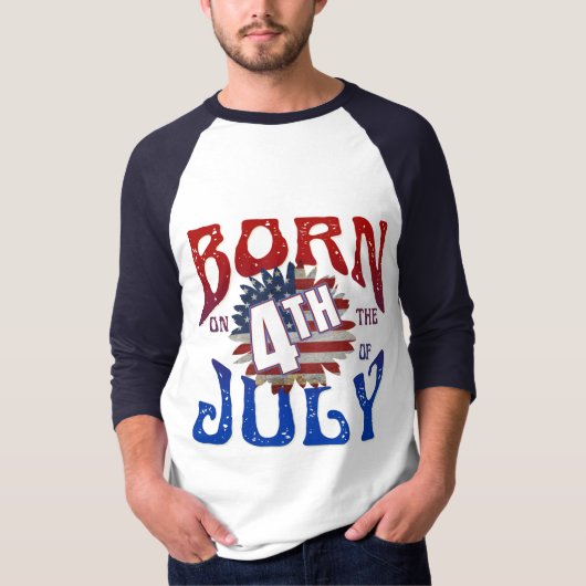 GEBOREN OP 4 JULI T-Shirt (Voorkant)