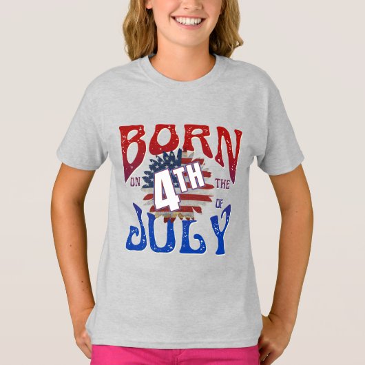 GEBOREN OP 4 JULI T-Shirt (Voorkant)