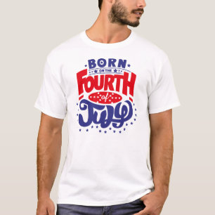 Geboren op 4 juli t-shirt