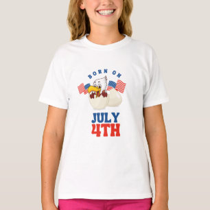 Geboren op 4 juli t-shirt