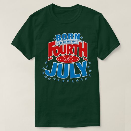 Geboren op 4 juli t-shirt (Design voorkant)