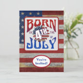Geboren op 4 juli Verenigde Staten Verjaardagsfees Kaart (Staand voorkant)