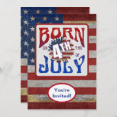 Geboren op 4 juli Verenigde Staten Verjaardagsfees Kaart (Voorkant / Achterkant)