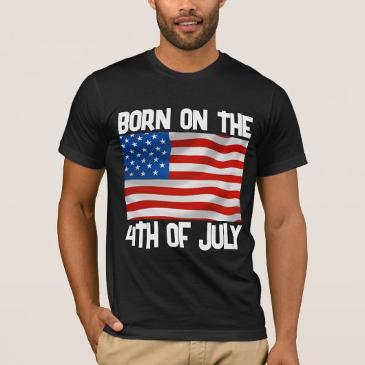 GEBOREN OP 4 JULI VERJAARDAG T-SHIRT (Voorkant)