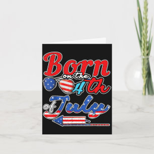 Geboren op 4 juli verjaardag vieren kaart