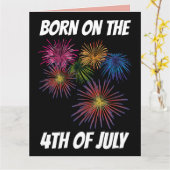 GEBOREN OP 4 JULI VERJAARDAG WENSKAART KAART (Gele Bloem)