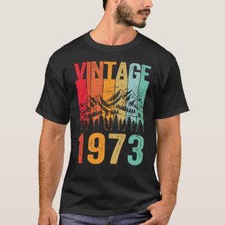Geboren op 50e dag Mannen Vintage 1973 50 jaar oud T-shirt