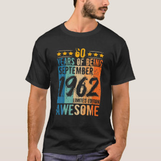Geboren op 60 september 1962, 60 jaar bonen t-shirt