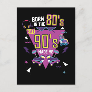 Geboren op 80s Music Party Roller skating Disco 19 Briefkaart