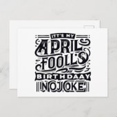 Geboren op April Fools Day Serieus Het is mijn ver Briefkaart (Voorkant / Achterkant)