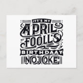 Geboren op April Fools Day Serieus Het is mijn ver Briefkaart (Voorkant)