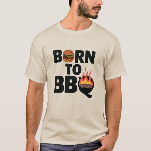 Geboren op BBQ T-shirt (Voorkant)