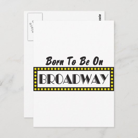 Geboren op Broadway Briefkaart (Voorkant / Achterkant)
