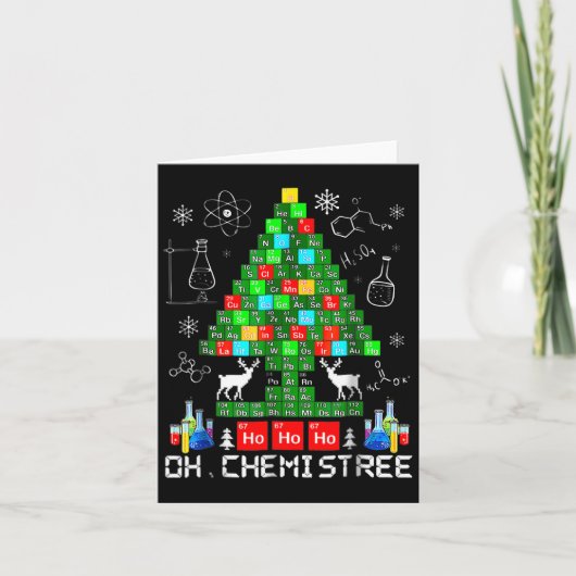 Geboren op Chemistree Funny Science Kerstboom Ch Kaart (Voorkant)