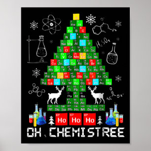 Geboren op Chemistree Funny Science Kerstboom Ch Poster