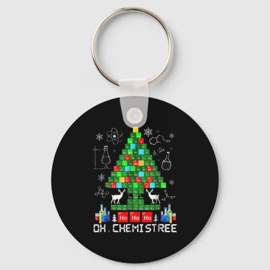 Geboren op Chemistree Funny Science Kerstboom Ch Sleutelhanger (Voorkant)