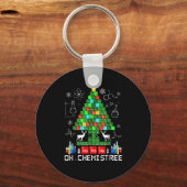 Geboren op Chemistree Funny Science Kerstboom Ch Sleutelhanger (Voorkant)
