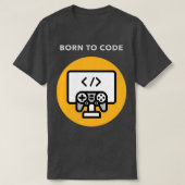geboren op code 4 t-shirt (Design voorkant)