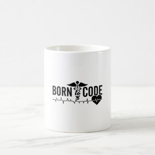 Geboren op Code Medical Coder Programmer ICD Coder Koffiemok